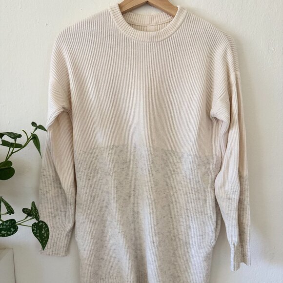 Lululemon Ribbed Knit Tunic Sweater – Two-Tone Cream & Oatmeal (Cashmere Blend) - Picture 1 of 7